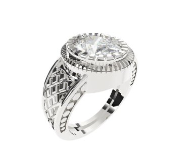 Güzel nişan yüzüğü arka planda izole edildi. 