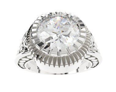 Güzel nişan yüzüğü arka planda izole edildi. 