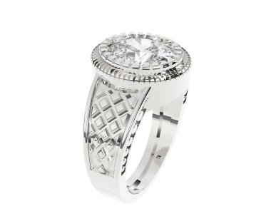 Güzel nişan yüzüğü arka planda izole edildi. 