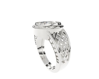 Güzel nişan yüzüğü arka planda izole edildi. 