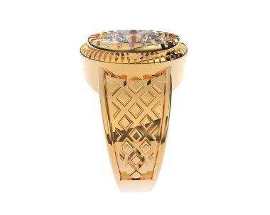 Güzel nişan yüzüğü arka planda izole edildi. 