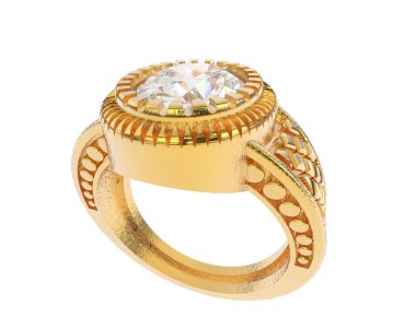 Güzel nişan yüzüğü arka planda izole edildi. 