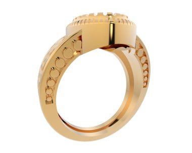 Güzel nişan yüzüğü arka planda izole edildi. 