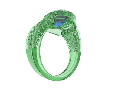 Güzel nişan yüzüğü arka planda izole edildi. 