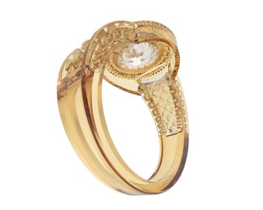 Güzel nişan yüzüğü arka planda izole edildi. 