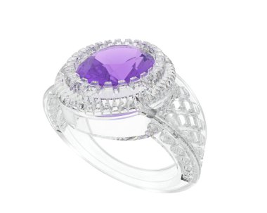 Güzel nişan yüzüğü arka planda izole edildi. 