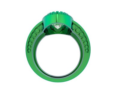 Güzel nişan yüzüğü arka planda izole edildi. 