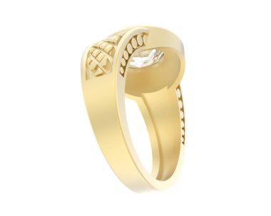 Güzel nişan yüzüğü arka planda izole edildi. 