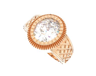 Güzel nişan yüzüğü arka planda izole edildi. 