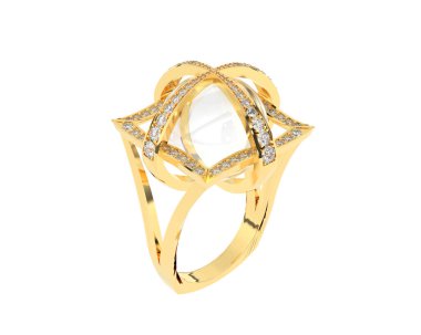 Güzel nişan yüzüğü arka planda izole edildi. 