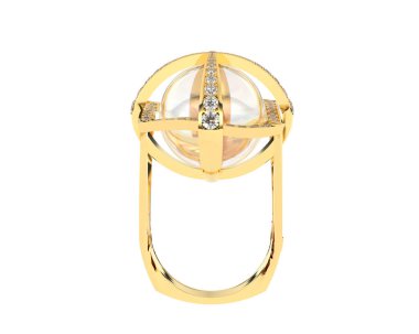 Güzel nişan yüzüğü arka planda izole edildi. 