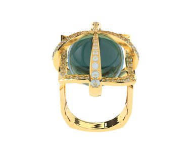 Güzel nişan yüzüğü arka planda izole edildi. 