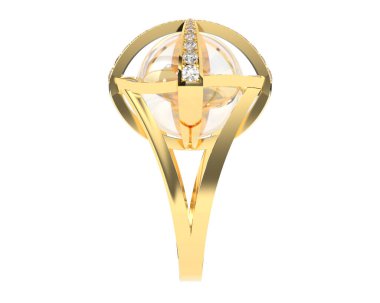 Güzel nişan yüzüğü arka planda izole edildi. 