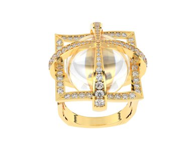 Güzel nişan yüzüğü arka planda izole edildi. 