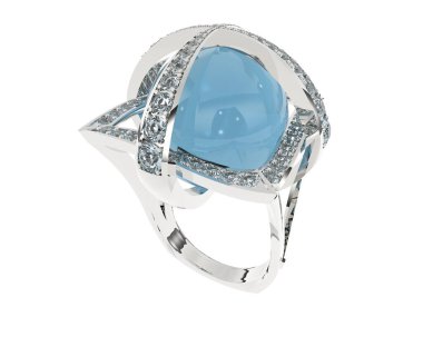 Güzel nişan yüzüğü arka planda izole edildi. 