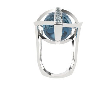 Güzel nişan yüzüğü arka planda izole edildi. 