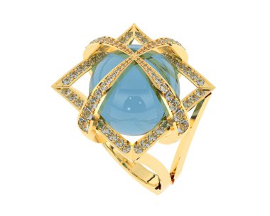 Güzel nişan yüzüğü arka planda izole edildi. 