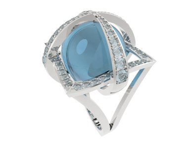 Güzel nişan yüzüğü arka planda izole edildi. 