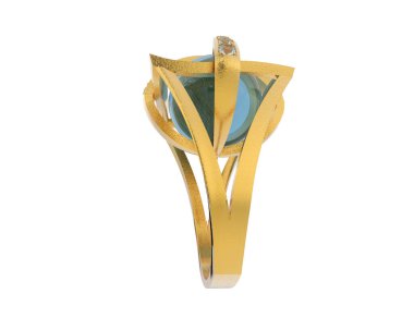 Güzel nişan yüzüğü arka planda izole edildi. 