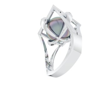 Güzel nişan yüzüğü arka planda izole edildi. 