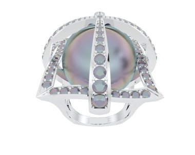 Güzel nişan yüzüğü arka planda izole edildi. 