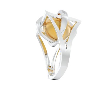 Güzel nişan yüzüğü arka planda izole edildi. 