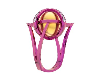 Güzel nişan yüzüğü arka planda izole edildi. 