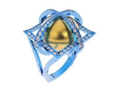 Güzel nişan yüzüğü arka planda izole edildi. 