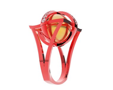 Güzel nişan yüzüğü arka planda izole edildi. 