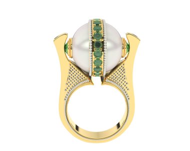 Güzel nişan yüzüğü arka planda izole edildi. 