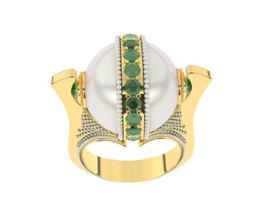 Güzel nişan yüzüğü arka planda izole edildi. 