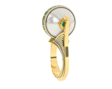 Güzel nişan yüzüğü arka planda izole edildi. 