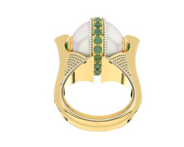 Güzel nişan yüzüğü arka planda izole edildi. 