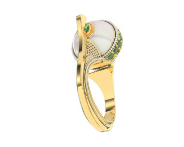 Güzel nişan yüzüğü arka planda izole edildi. 