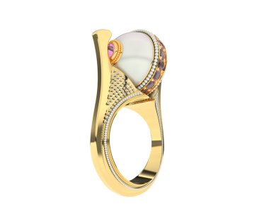 Güzel nişan yüzüğü arka planda izole edildi. 