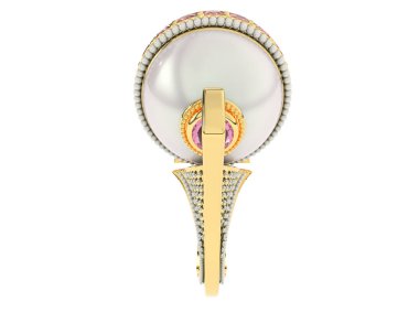 Güzel nişan yüzüğü arka planda izole edildi. 