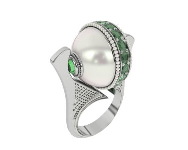 Güzel nişan yüzüğü arka planda izole edildi. 