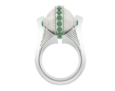 Güzel nişan yüzüğü arka planda izole edildi. 