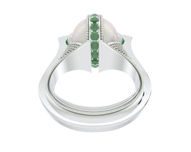 Güzel nişan yüzüğü arka planda izole edildi. 