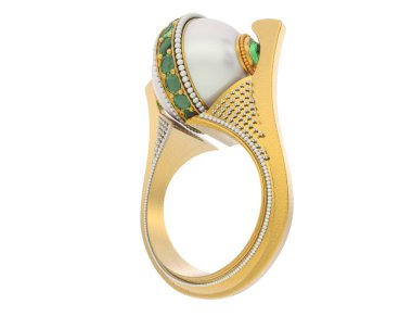 Güzel nişan yüzüğü arka planda izole edildi. 