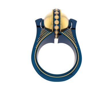 Güzel nişan yüzüğü arka planda izole edildi. 