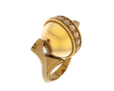 Güzel nişan yüzüğü arka planda izole edildi. 