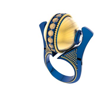 Güzel nişan yüzüğü arka planda izole edildi. 