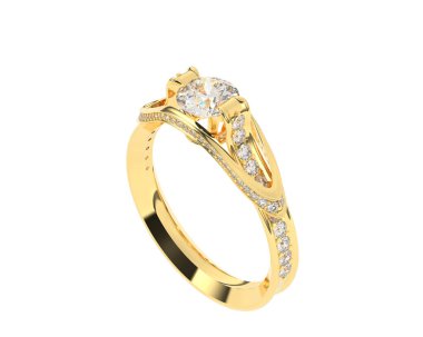 Güzel nişan yüzüğü arka planda izole edildi. 