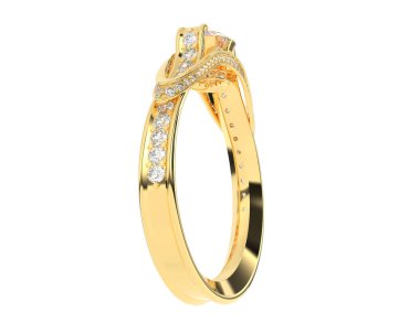 Güzel nişan yüzüğü arka planda izole edildi. 