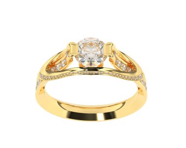 Güzel nişan yüzüğü arka planda izole edildi. 