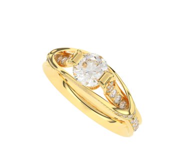 Güzel nişan yüzüğü arka planda izole edildi. 