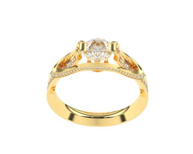 Güzel nişan yüzüğü arka planda izole edildi. 