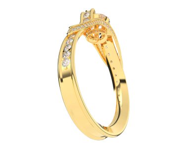 Güzel nişan yüzüğü arka planda izole edildi. 