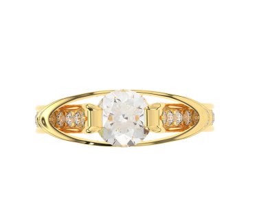 Güzel nişan yüzüğü arka planda izole edildi. 